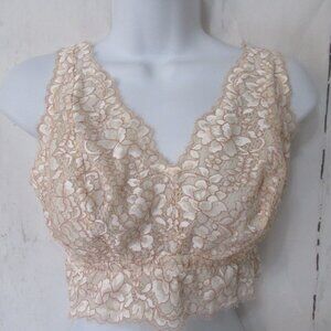 Cosabella Bralette Bra M L Cream Tan Bralette Back Closure Wireless